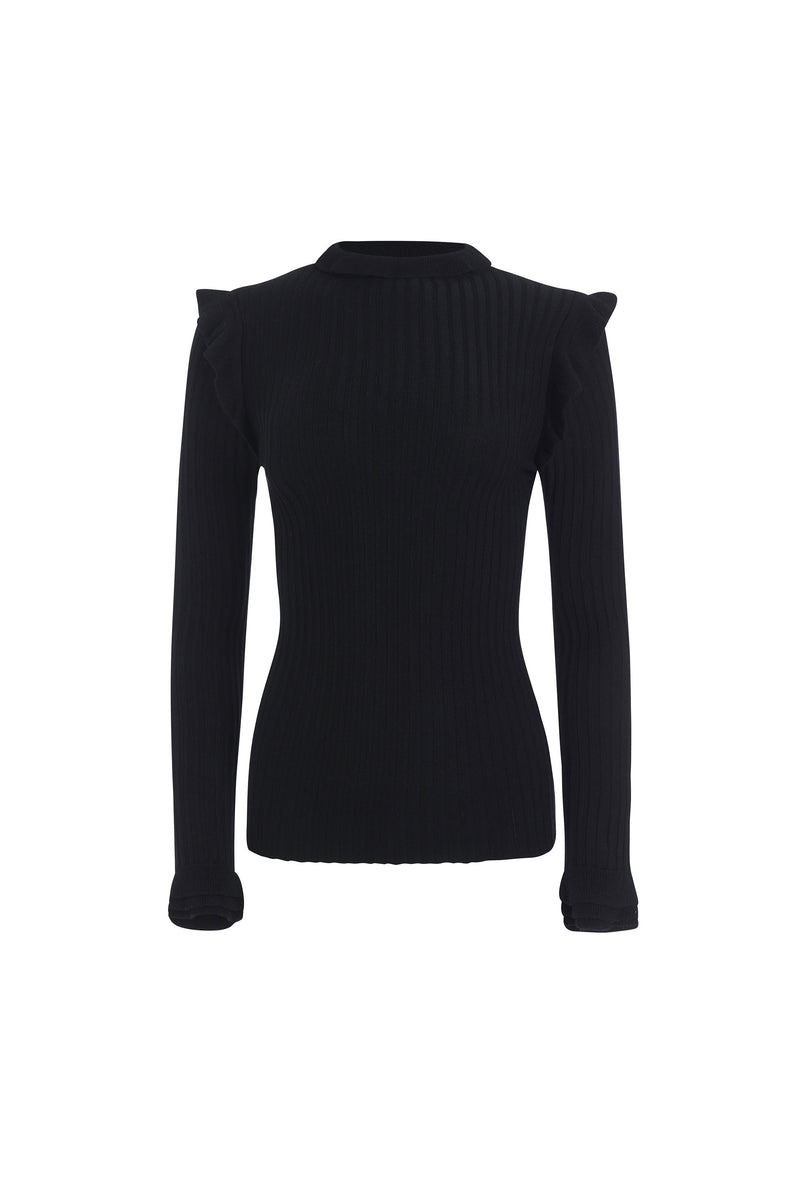 Black ribbed turtleneck